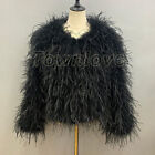 Ostrich Feather Coat Real Fur Coat Long Sleeve Feather Jacket Women's Coat