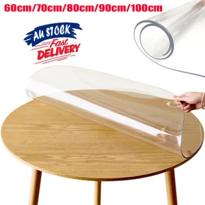 Round Extra 2MM Thick Clear PVC Tablecloth Protector Heat Resistant Crystal Plat - Picture 1 of 16