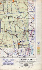BIRMINGHAM, AL SECTIONAL AERONAUTICAL CHART 50th EDITION AUG 10, 1960 VINTAGE - Picture 1 of 1