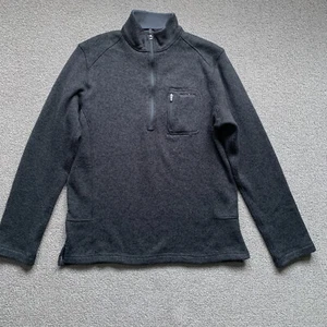 Woolrich Sweater Adult M Gray Half Zip Fleece Gray Long Sleeve High Neck Men - Picture 1 of 13