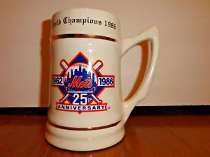 MLB NY METS WORLD CHAMPIONS 1986 MUG 25TH ANNIVERSARY 1962-1986 - Picture 1 of 9