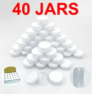 40pcs 10 Gram/10ML High Quality Makeup Cream Cosmetic Sample Jar Containers - Picture 1 of 8