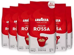 Lavazza Qualita Rossa Coffee Beans, Pack of 6, 6 x 1000g... FREE SHIPPING...... - Picture 1 of 6