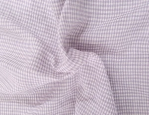 100 % lino por yarda blanco lavanda pequeño hilo de gingham tinte 7/19 - Imagen 1 de 3