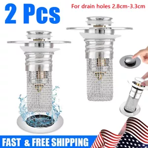 2Pcs Floor Drain Filter Hair Catcher Shower Sink Mesh Basket Strainer Draining - Picture 1 of 13