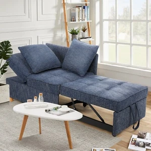 4-in-1 Sleeper Lovesaet Bed w/Adjustable Backrest Folding Ottoman Sofa Bed Chair - Picture 1 of 121