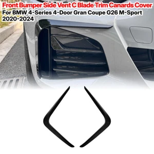 2x Schwarz Für BMW 4er 4-Türer Gran Coupe 2020-24 Frontstoßstange Flaps Canards - Bild 1 von 5