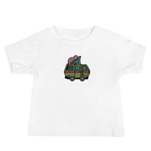 Stewie Sloth Vanagon T3 Westy Camper Van Cute Fun Boy Girl Baby T-Shirt Gift NEW - Picture 1 of 5