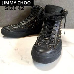 Jimmy Choo Zapatillas de Corte Alto Zapatos Argyle Tachuelas Negro Talla 42 E... - Imagen 1 de 24