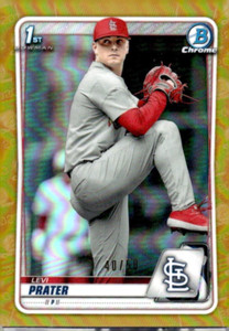 LEVI PRATER 2020 BOWMAN CHROME **GOLD** REFRACTOR 1st RC /50 !!🔥 CARDINALS