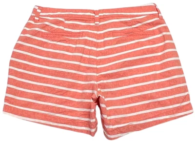 Pantalones Cortos Old Navy Mujer (4) Todos los Días Chino Algodón Sarga Naranja Blanco Rayas 29X5 Foto 1 de 4
