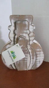 Evergreen ~ MESA DE MADERA MUÑECO DE NIEVE ANIDADO DECORACIÓN DE NAVIDAD ~ NUEVO CON ETIQUETAS - Imagen 1 de 4