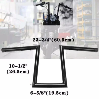 Manillar de barra Z de arrastre de suspensión de mono de 1" de elevación de 10-1/2" para Harley Chopper Bobber personalizado Foto 1 de 4