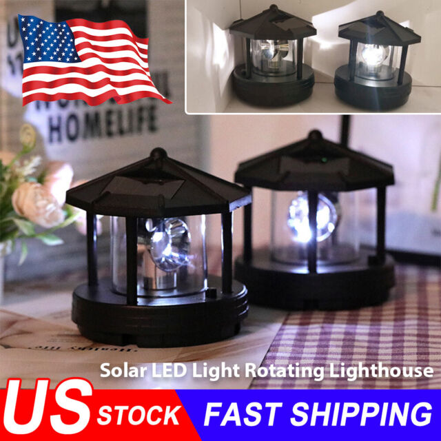 HSHD Lighthouse with Rotating Beacon LED Lights - Solar Lighthouse