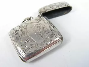 ANTIQUE EDWARD VII SOLID SILVER VESTA CASE MATCH SAFE Joseph Gloster 1901 - Picture 1 of 10