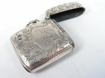 ANTIQUE EDWARD VII SOLID SILVER VESTA CASE MATCH SAFE Joseph Gloster 1901 - Image 1 of 4