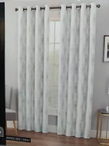 Eclipse Blackout Grommet Panel Curtain Andes Geo Gray 50 x 84in - Picture 1 of 5