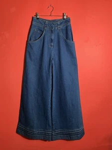 MM6 Maison Margiela Women's Bellbottom Denim Jeans Size EU 38 US 27 Dark Wash - Picture 1 of 16