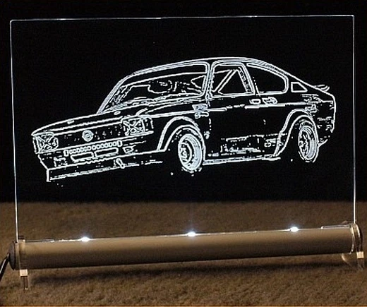 TECHNOLOGS Opel Kadett C als Gravur auf LED LEUCHTSCHILD C-Kadett