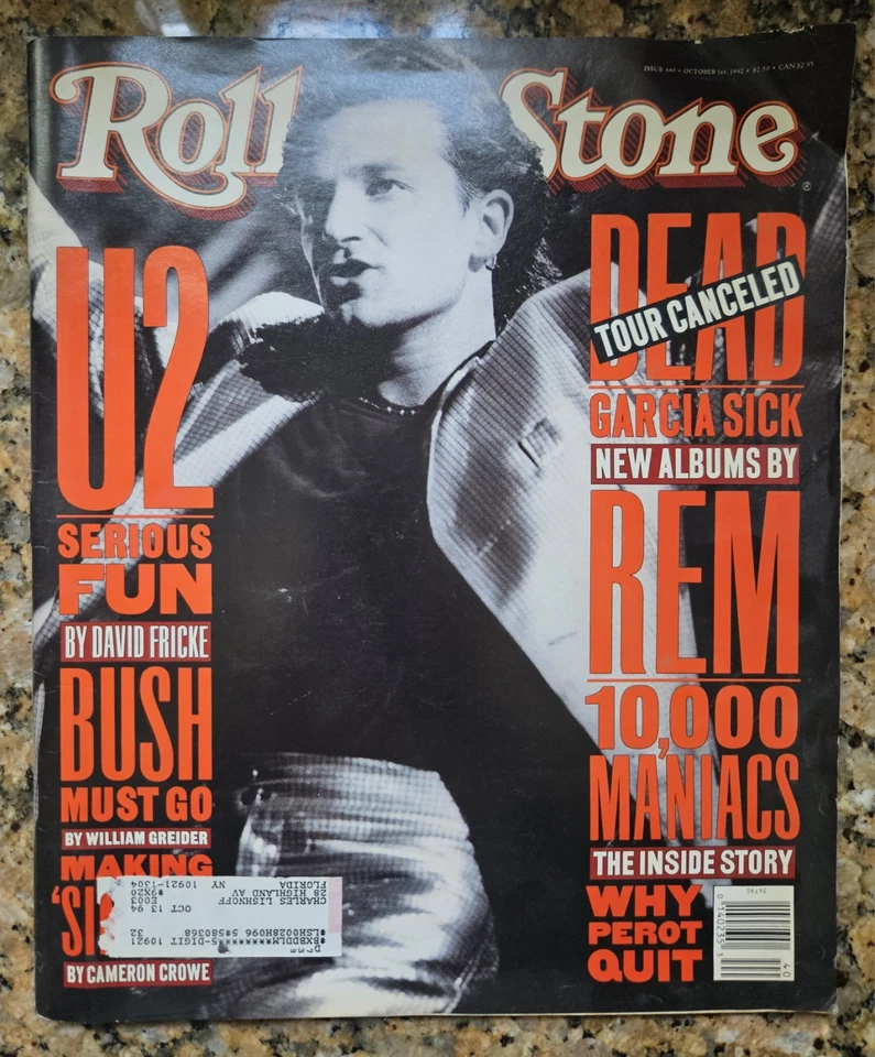 Rolling Stone Magazine Issue #640 October 1 1992 U2 REM 10,000 Maniacs Perot - Image 1 of 1