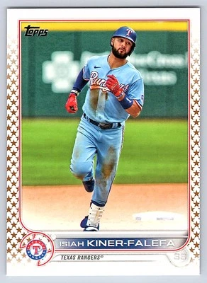 2022 Topps Gold Stars # 93 - Isiah Kiner-Falefa  - Texas Rangers - Image 1 of 2