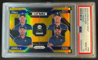 2024 Prizm LIV Charles Howell Lahiri Casey Bryson DeChambeau Gold #5/10 PSA 10 - Image 1 of 2