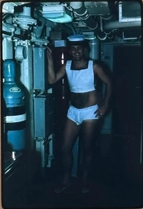 Vintage 1964 Kodachrome 35mm Slide US Navy Sailor Portrait Gay Interest - Picture 1 of 4