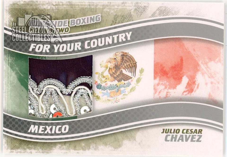 Julio Cesar Chavez 2011 ITG Ringside Silver Trunks Card #FYC-15 (Blue&Silver) - Image 1 of 2