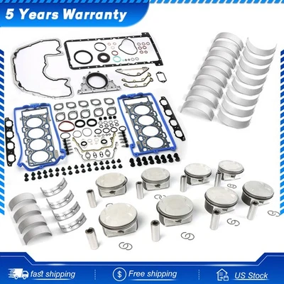 N62B48 Engine Rebuild Overhaul Kit w/ Pistons For BMW 550i 750i 750Li X5 4.8L V8 - Изображение 1 из 4