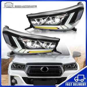 Customized w/ DRL Sequential Turn Full LED Headlight For 2015-2019 TOYOTA HILUX - Picture 1 of 10