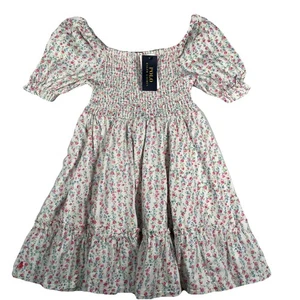 Polo Ralph Lauren Girls Medium 8-10 Floral Smocked Jersey Dress msrp $75 - Picture 1 of 6