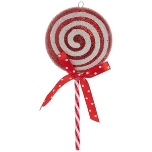 Adorno de piruleta espiral de hielo rojo y blanco decoración de dulces de vacaciones regalo de Navidad - Imagen 1 de 2