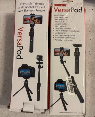 Flexpod Telescópico Sunpak: Cabeza de Bola, Montaje Universal 1/4"-20 Tornillo, 8-36 Pulgadas Foto 1 de 4