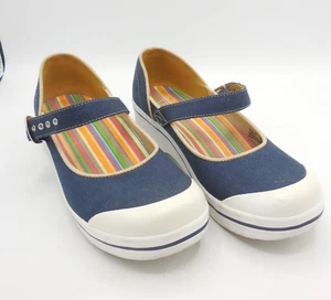 Dansko Valerie Mary Jane Clogs Navy Blue Vegan Canvas Size 40 - Picture 1 of 7