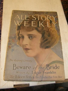 All-Story Weekly July 17 1920 pulp magazine Eileen Percey Fox film star - Picture 1 of 8
