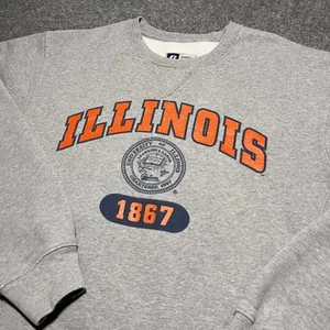 Vintage University Of Illinois Russell Athletic Sweatshirt Mens Medium Crewneck - Picture 1 of 10