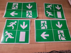 Feuer Ausgang Flucht grüner Mann Vinyl Klebeetikett Aufkleber Sicherheitsschild - Bild 1 von 1