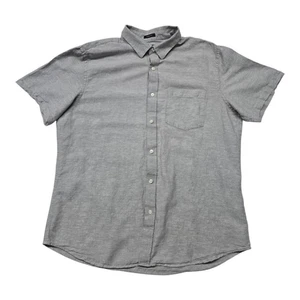 Banana Republic Slim Fit Shirt Men's XL Linen Short Sleeve Gray Polo - Picture 1 of 18