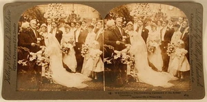 CEREMONIA DE BODA KELLEY & CHADWICK STEREOVIEW 1903 NOVIA ARRODILLADA - Imagen 1 de 2