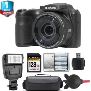 Kodak PIXPRO AZ255 Digital Camera (Black) + Extra Battery + Flash+ 1 Yr Warranty - Picture 1 of 7