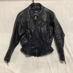 VTG RARE Trim Leather Jacket Braid Thinsulate Heavy Motorcycle Biker Liner 90s L - Picture 1 of 14