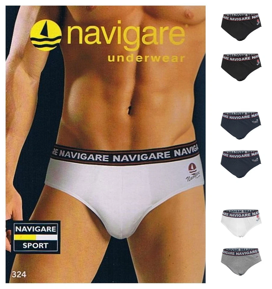 NAVIGARE 6 PEZZI SLIP UOMO COTONE ELASTICIZZATO COLORATO 324 DA 4 A 7 MUTANDA - Immagine 1 di 1