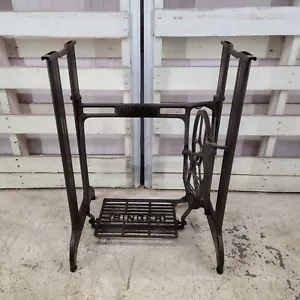 Singer Sewing Machine Treadle Base Depression Era Pair Legs Table Vtg Pulley - Picture 1 of 15