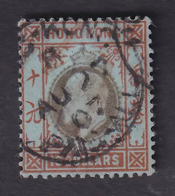 Hong Kong KEVII $10 Crown CA wmk SG76 sound Fine Used Paid All 1907 postmark - Image 1 of 2