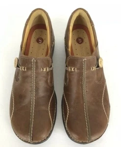 Clarks Women Size 7 N Unstructured Artisan Brown Leather Slip-On Shoes - Bild 1 von 6