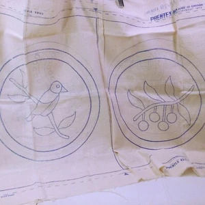 Vintage 70s Phentex Canada #3001 Double-Sided Printed Needlework Canvas Only - Picture 1 of 6