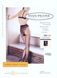 1995 Evan-Picone Strumpfhose Sexy Teddy Hose 1-seitig MAGAZINANZEIGE - Bild 1 von 1