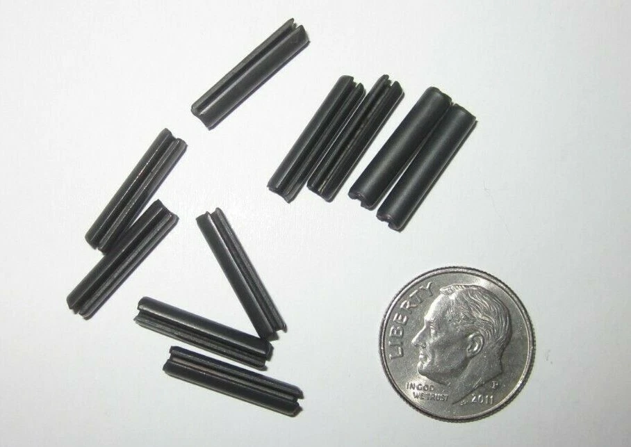 Roll Pins 1/8" x 5/8" Lot of 10 Carbon Steel T/G Slotted Pins