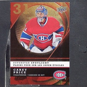CAREY PRICE   2008-09 McDonald's Upper Deck Superstar Spotlight #IS1 Canadiens