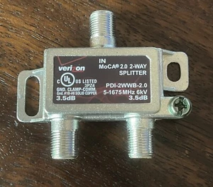 Divisor Verizon FiOS 2 vías MoCA 2.0 PDI-2WWB-2.0 3.5dB con juego de tornillos - Imagen 1 de 3